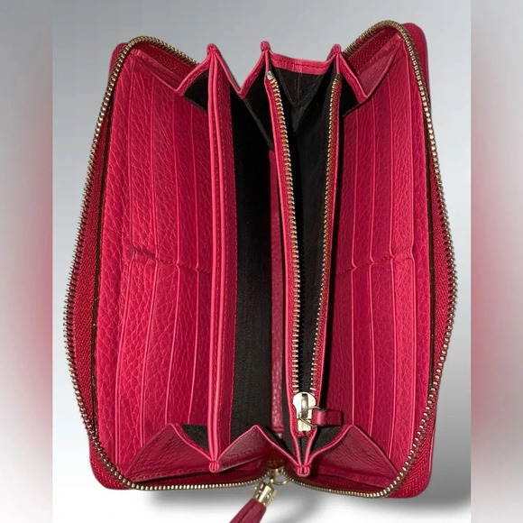 SOLD!!! Stunning Gucci Soho Zip Around Pink Leather Wallet COA and Original Box - Picture 5 of 16